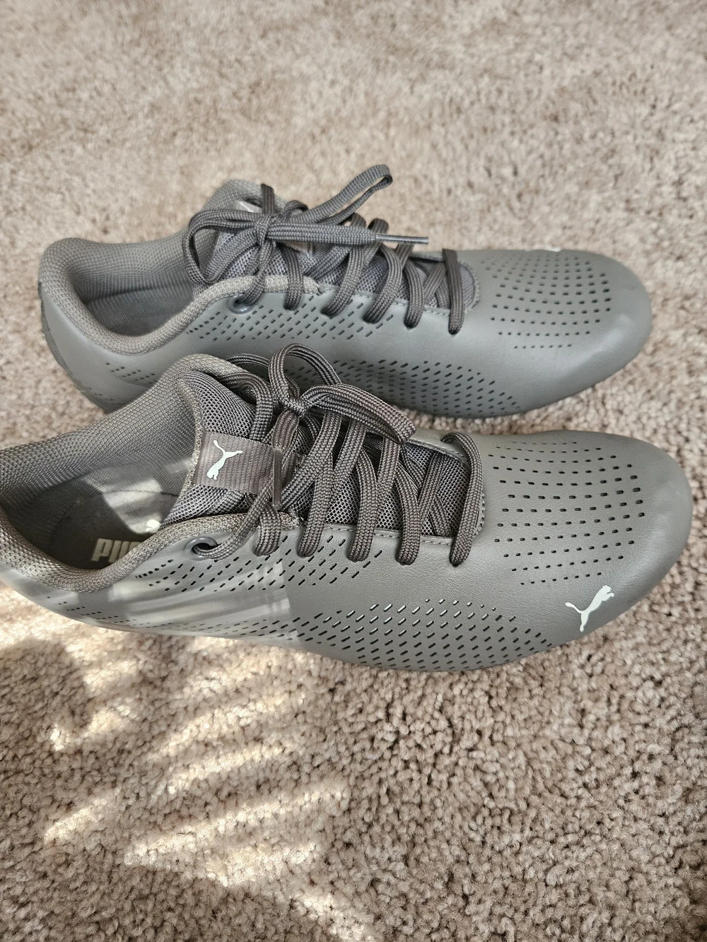 Puma Gray Perforated Athletic Sneakers